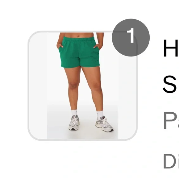 SET Active Palm Emerald Green Half Zip Sweatshirt Short and Jogger Set Large - Picture 11 of 11